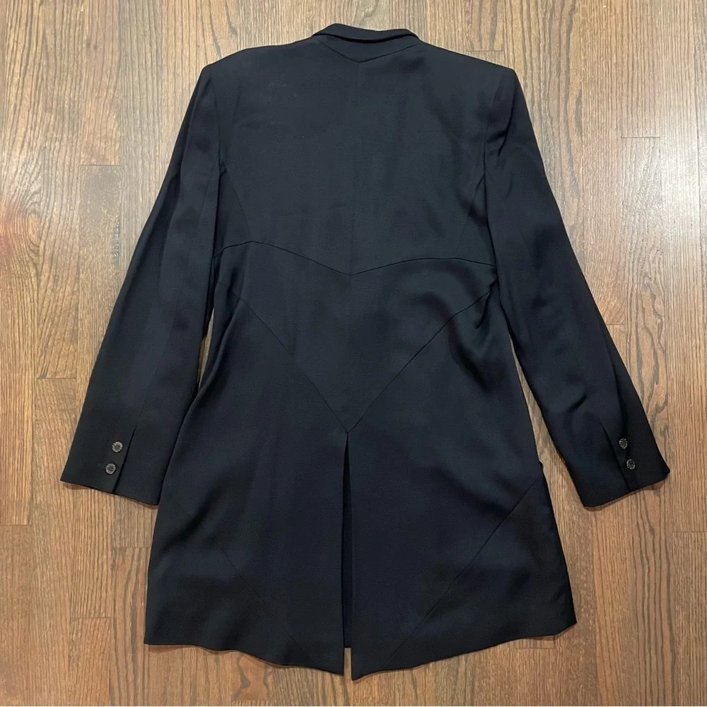 Vintage FENDI 365 Blazer Tuxedo Style Shoulder Pads Logo Buttons IT 46 - Picture 9 of 10